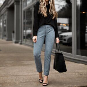 Banana Republic - Sloan Skinny-Fit Textured Pants | Gray Charcoal | 0 Petite